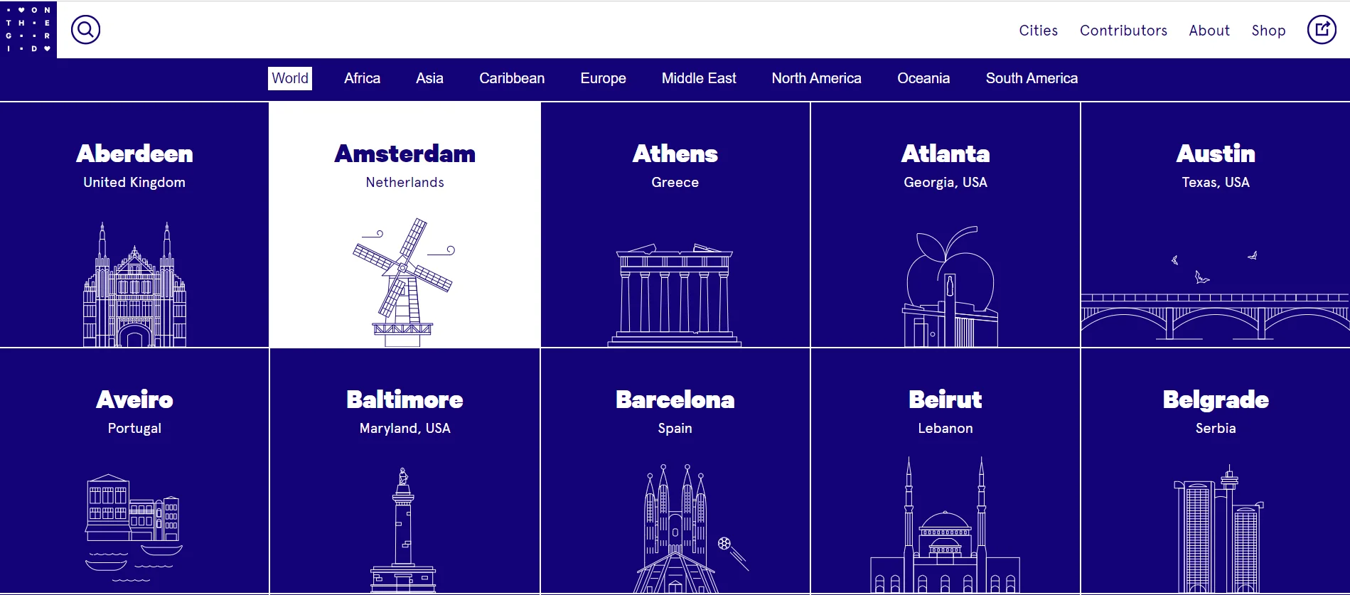 A screenshot of a website using colour contrast to draw emphasis.