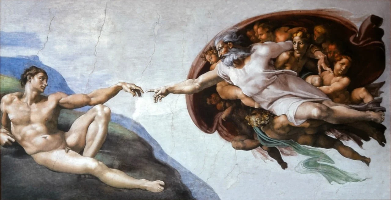 The creation of adam painting showing how artists draw emphasis.