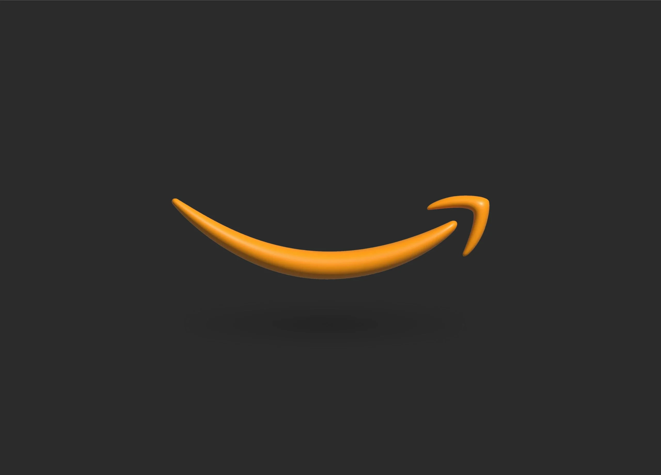 A grey background with a yellow arrow like a smile. The organizational branding mark of amazon.