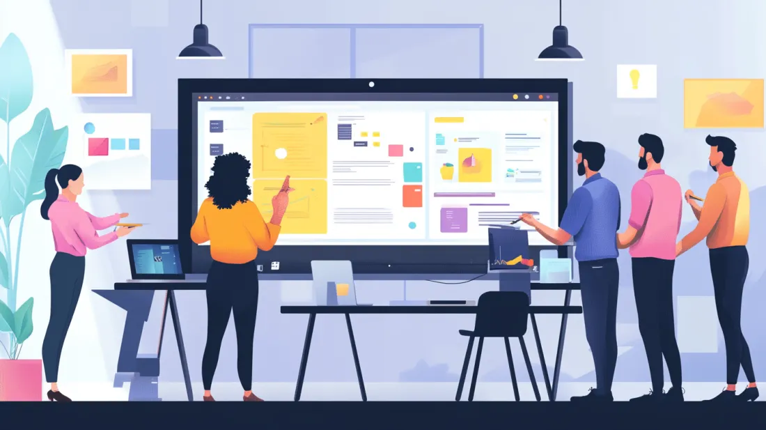 Abstract digital art depicting interconnected nodes and pathways, symbolizing the concept of unified web design and a cohesive digital ecosystem. Vibrant colors and dynamic shapes represent the integration of branding, UX/UI, and scalability for a strong online presence